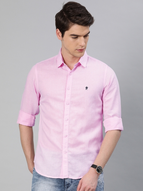 

French Connection Men Pink Slim Fit Solid Casual Shirt