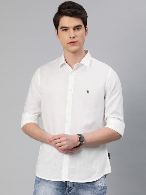 

French Connection Men White Slim Fit Solid Casual Shirt