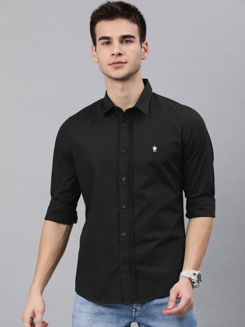 

French Connection Men Black Slim Fit Solid Casual Shirt
