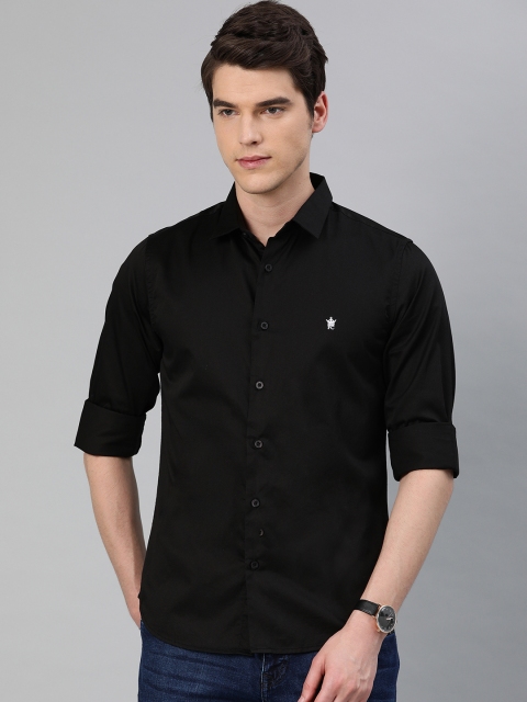 

French Connection Men Black Solid Slim Fit Casual Shirt