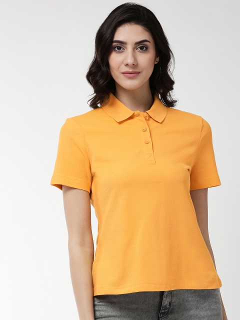 

Marks & Spencer Women Yellow Solid Polo Collar T-shirt