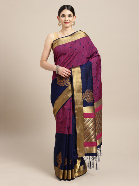 

Mitera Purple Art Silk Woven Design Bhagalpuri Saree