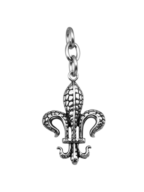 

Inox Jewelry Unisex Silver-Toned Fleur De Lis Charm Pendant