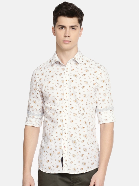 

Being Human Men White & Beige Slim Fit Printed Casual Shirt