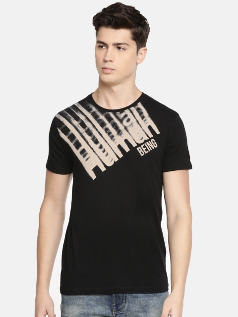 

Being Human Clothing Men Black Printed Round Neck T-shirt