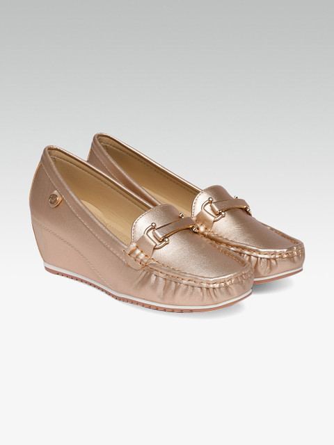 

Carlton London Women Rose Gold Heeled Loafers