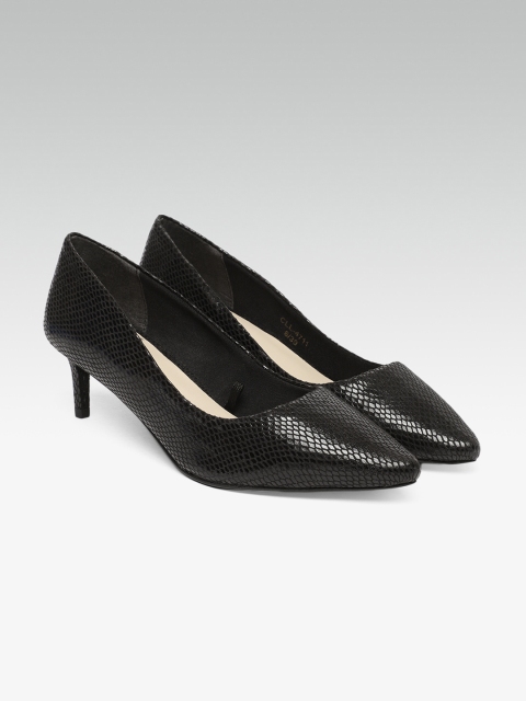 

Carlton London Women Black Textured Solid Pumps, Silver