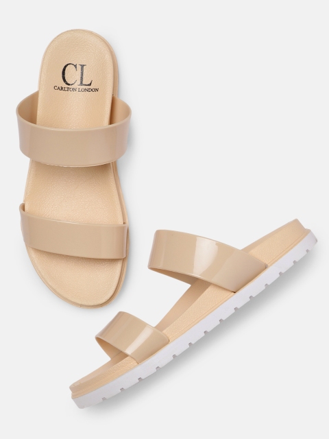 

Carlton London Women Nude-Colored Solid Open Toe Flats