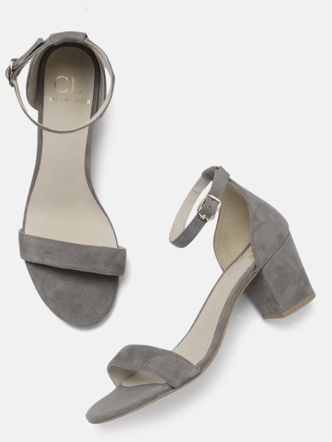 

Carlton London Women Grey Solid Suede Sandals