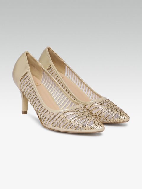 

Carlton London Women Gold-Toned Embellished Pumps