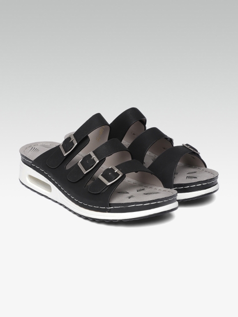 

Carlton London Women Black Solid Sandals