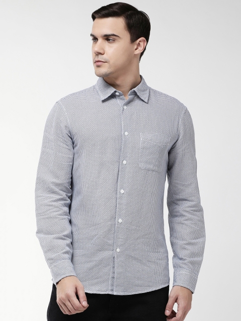 

Marks & Spencer Men Navy Blue & Off-White Regular Fit Printed Casual Shirt