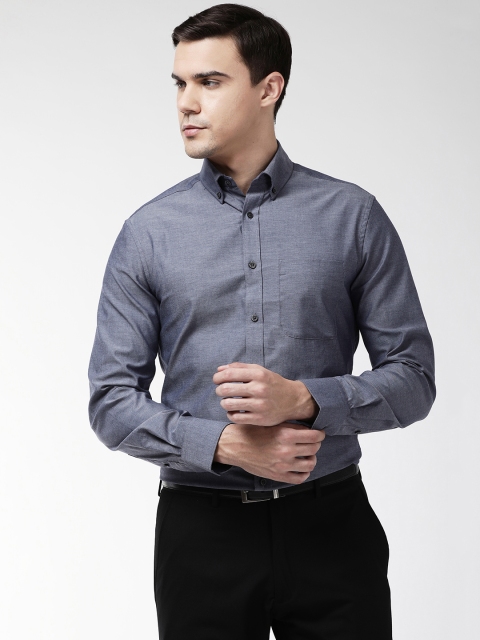 

Marks & Spencer Men Navy Blue Tailored Fit Solid Formal Shirt