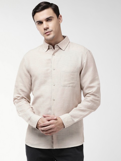 

Marks & Spencer Men Beige Regular Fit Solid Casual Shirt