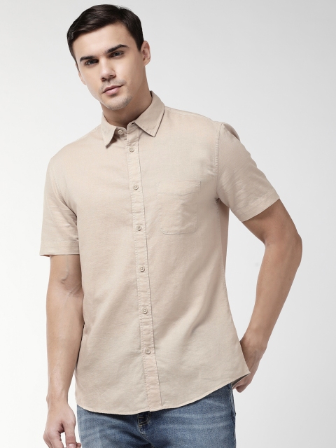 

Marks & Spencer Men Beige Regular Fit Solid Casual Shirt