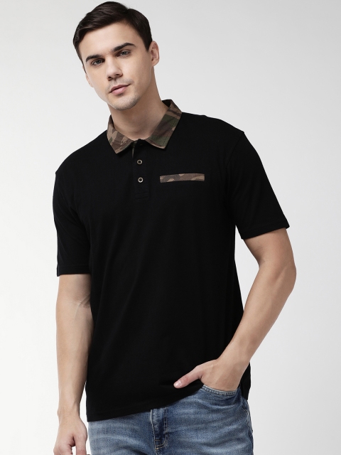 

Marks & Spencer Men Black Solid Polo Collar T-shirt