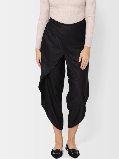 

Fabindia Women Black Solid Dhoti Pants