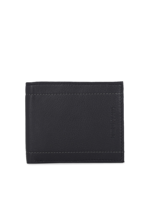 

Peter England Men Navy Blue Textured Two Fold Wallet