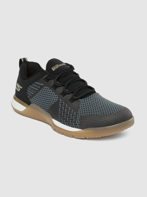 

Skechers Men Black Mesh Training or Gym Shoes