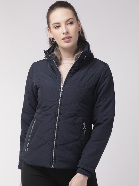 

Fort Collins Women Navy Blue Solid Padded Jacket