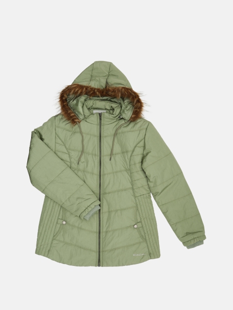 

Fort Collins Women Green Solid Parka Jacket