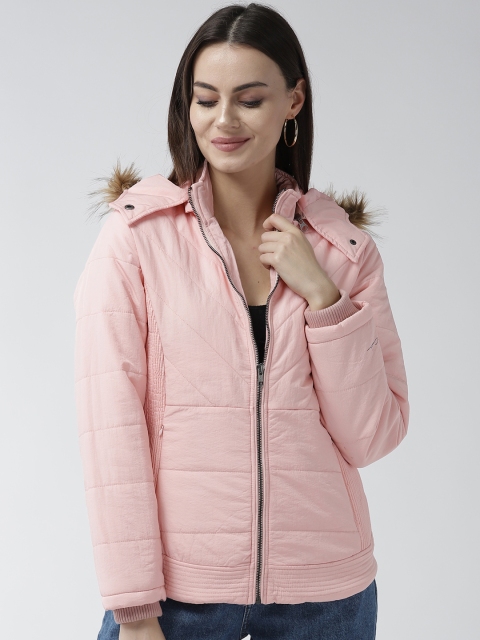 

Fort Collins Women Pink Solid Hooded Parka Jacket