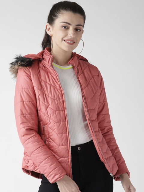 

Fort Collins Women Pink Solid Hooded Parka Jacket