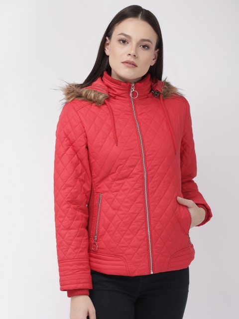 

Fort Collins Women Red Solid Quilted Jacket