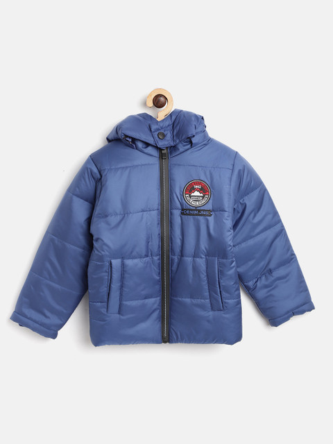 

Okane Boys Blue Solid Hooded Padded Jacket