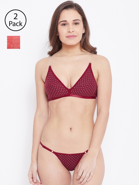 

N-Gal Women Pack of 2 Lingerie Sets, Coral