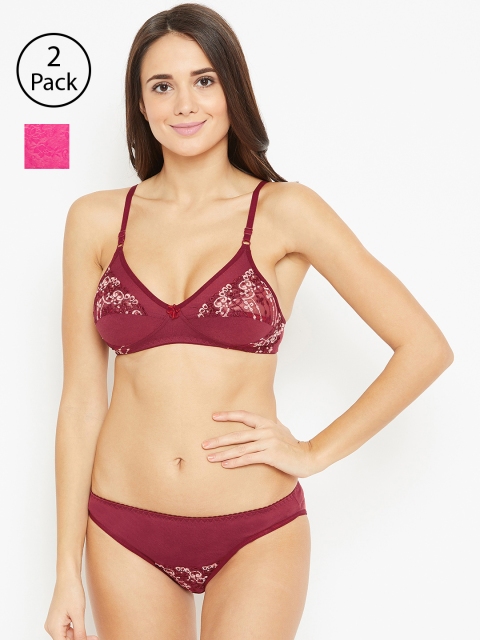 

N-Gal Women Pack of 2 Lingerie Set, Maroon