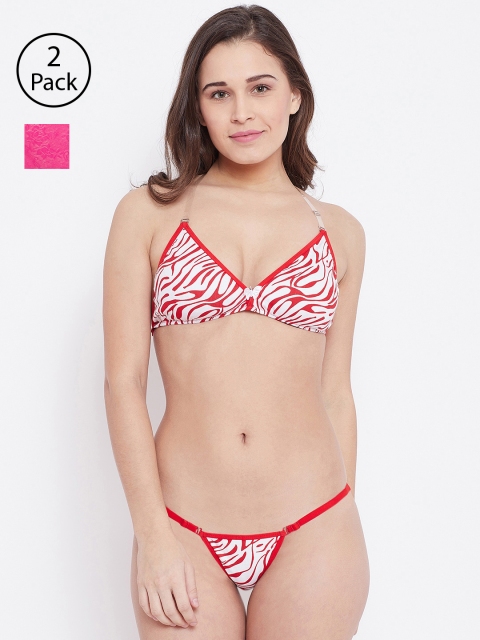 

N-Gal Women Pack of 2 Lingerie Set, Red