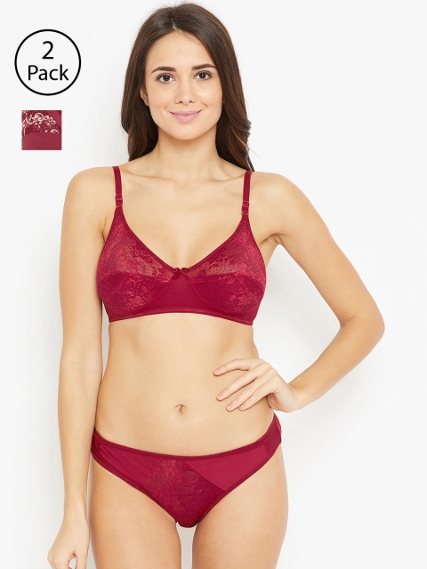 

N-Gal Women Pack of 2 Maroon Lingerie Set