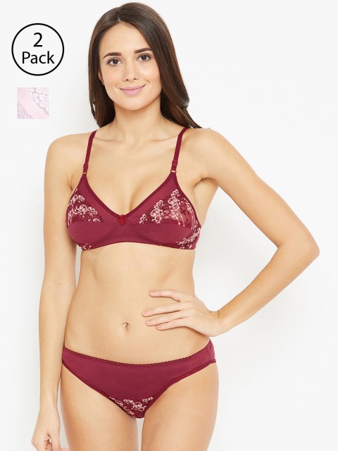 

N-Gal Women Pack of 2 Lingerie Set, Maroon