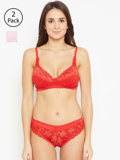 

N-Gal Women Pack of 2 Lingerie Set, Red