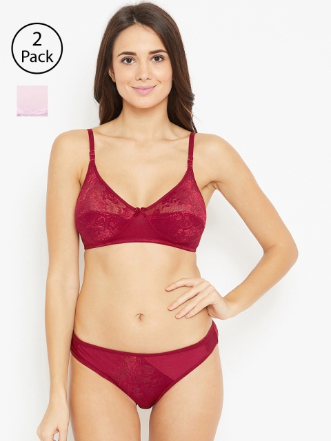 

N-Gal Women Pack of 2 Lingerie Set, Maroon