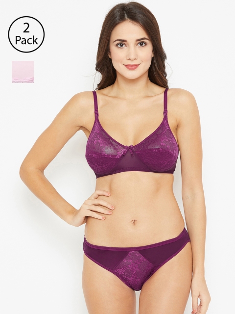 

N-Gal Women Pack of 2 Lingerie Set, Purple