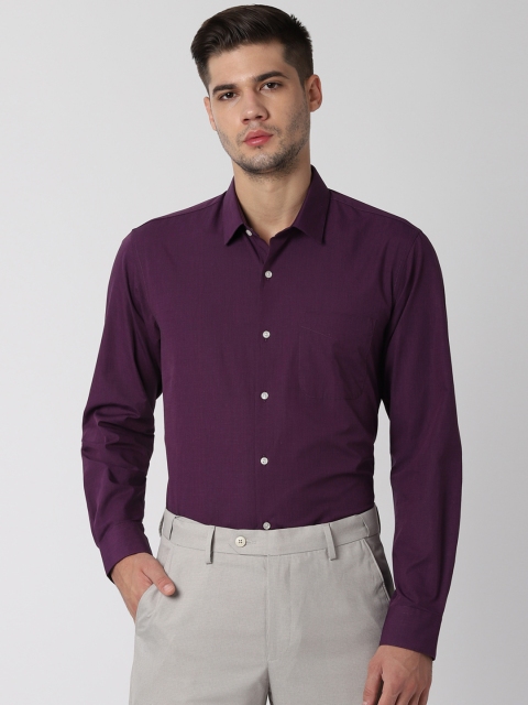 

Peter England Men Purple Regular Fit Solid Formal Shirt