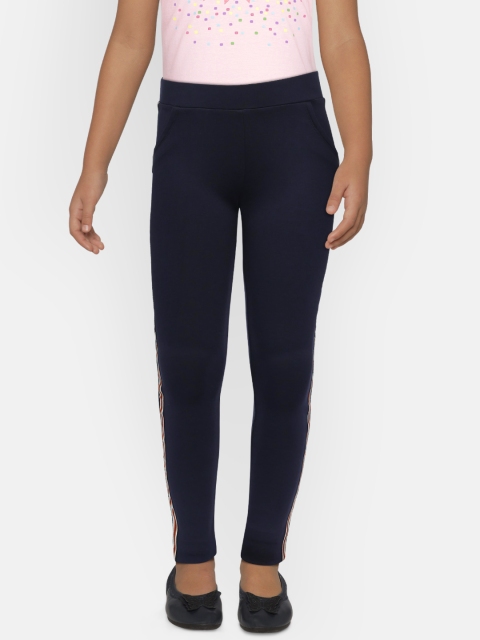 

Peppermint Girls Navy Blue Solid Jeggings