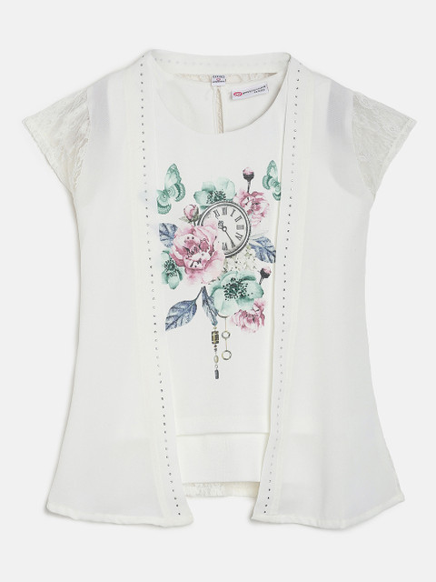 

Peppermint Girls Off-White Printed Top