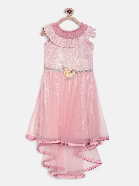 

Peppermint Girls Pink Solid Fit and Flare Dress