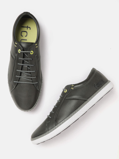 

French Connection Men Charcoal Grey Sneakers
