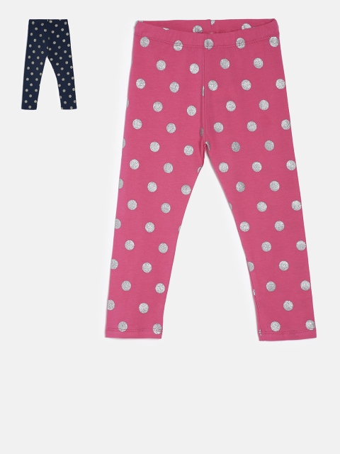 

Juniors by Lifestyle Girls Pack of 2 Printed Leggings, Navy blue