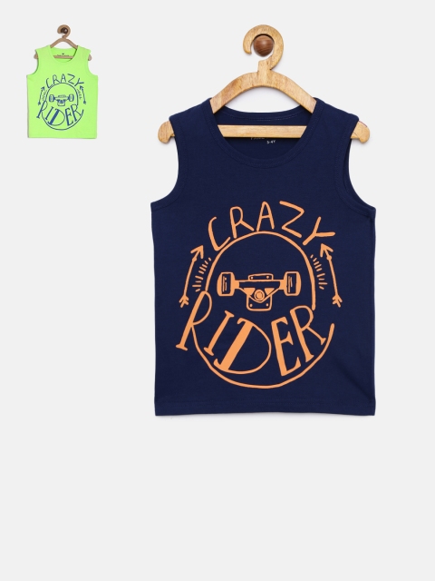 

Fame Forever by Lifestyle Boys Pack of 2 Sleeveless Tshirts, Green
