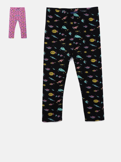 

Juniors by Lifestyle Girls Pack of 2 Printed Leggings, Black