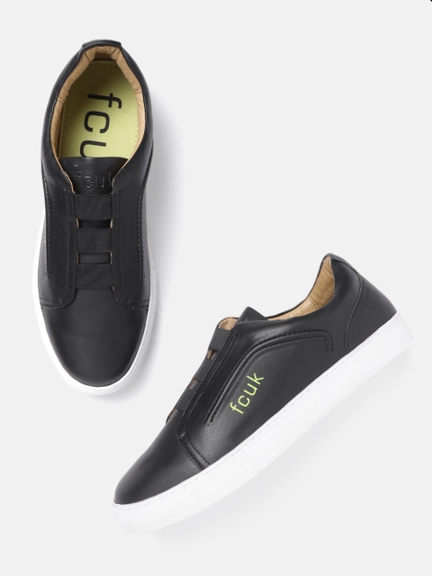 

French Connection Men Black Slip-On Sneakers