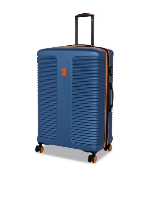 

IT luggage Unisex Blue Textured Expandable Large Trolley Bag