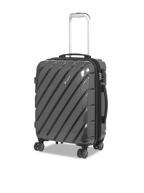 

IT luggage Unisex Grey Textured Expandable Cabin Trolley Bag