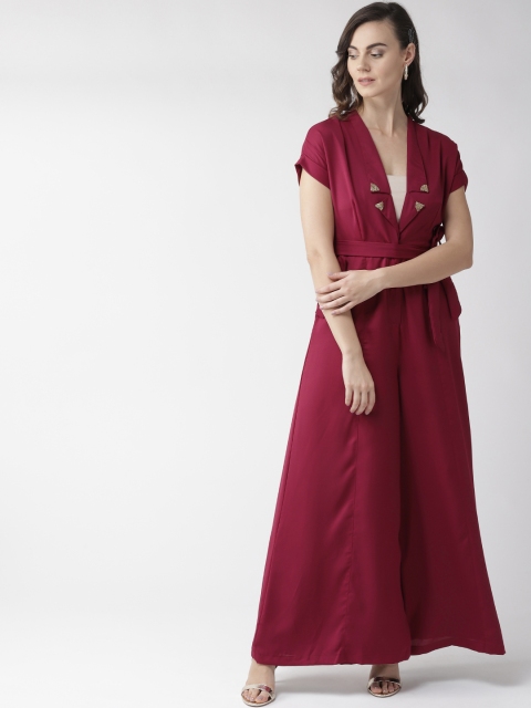 

QUIERO Women Maroon Wrap Detail Flared Jumpsuit