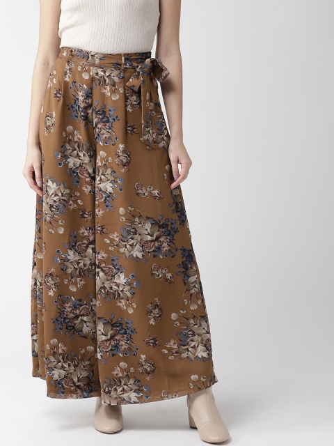 

QUIERO Women Brown & Beige Printed Flared Palazzos